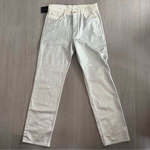 NWT rag & bone Silver Metallic Harlow Jeans